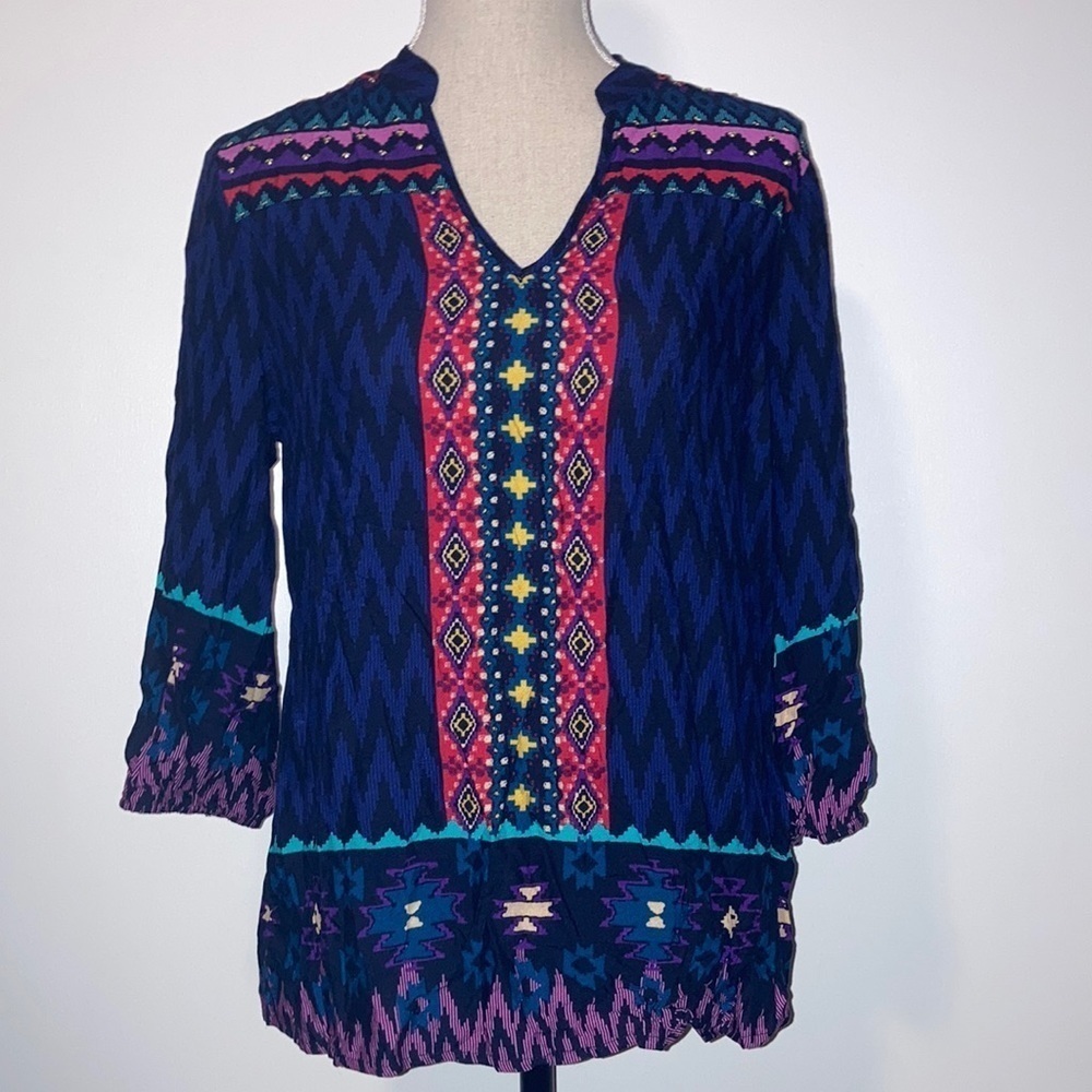 CATO Aztec Print Top Blouse Shirt Women’s Small S Boho